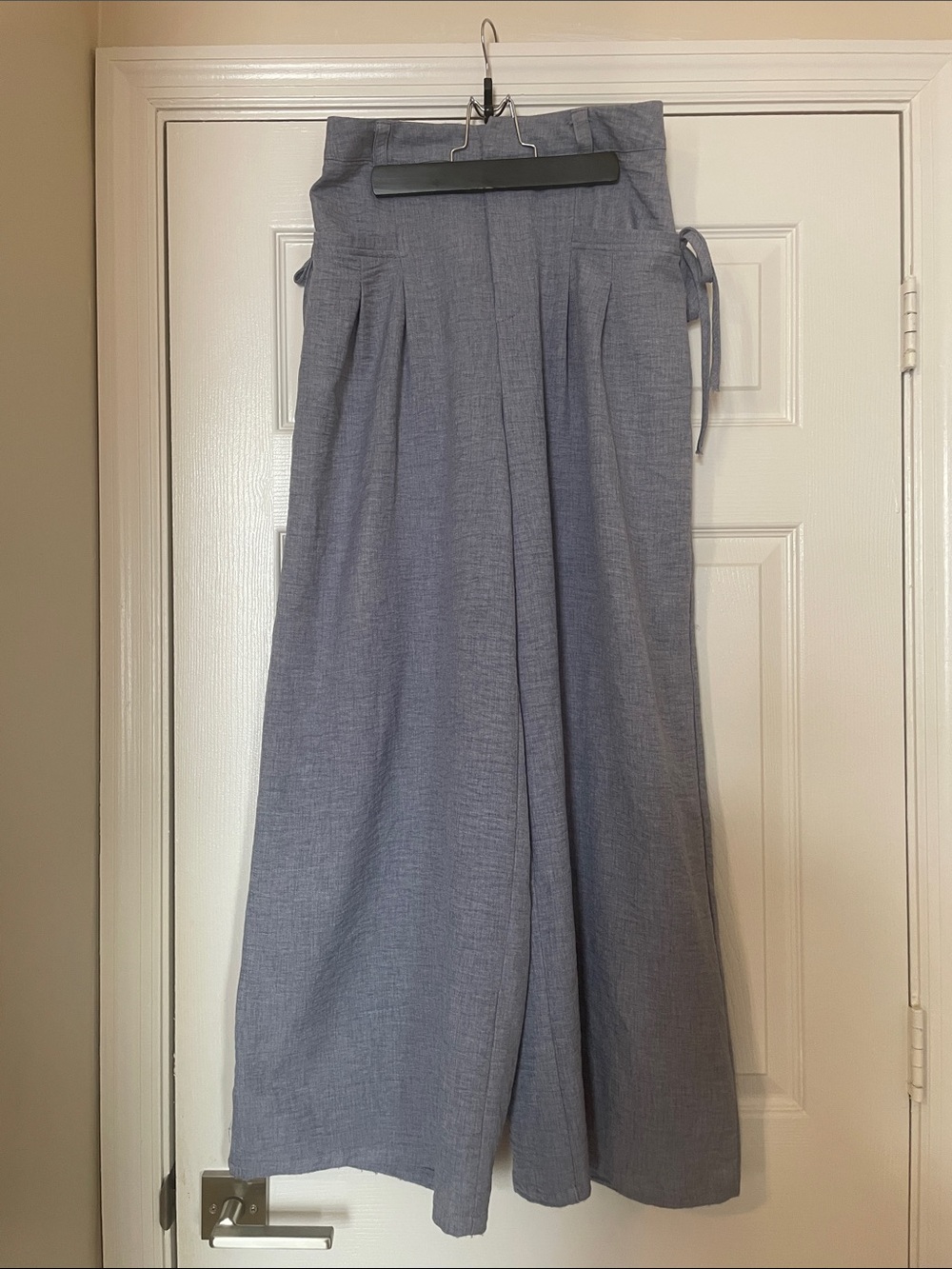 PrettyLittleThing Pale Blue Linen-Blend Trousers